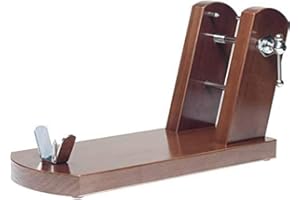 BRICOMIRAS - Jamonero Profesional Rioja en Madera de Pino | Estabilidad con 4 Patas Antideslizantes | Diseño Elegante y Resistente | Fabricado en España, Nogal, Jamonero