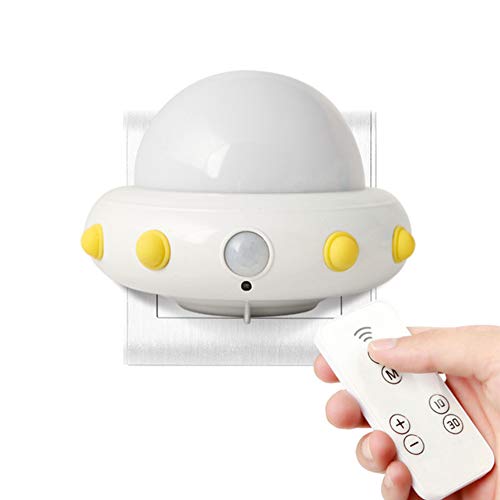 Preisvergleich Produktbild Light LED Nachtlicht Steckdose mit Fernbedienung, Steckdosenlicht Helligkeit Stufenlos Einstellbar, Mehrfarbig (Blau, Weiß, Rosa, Gelb),White