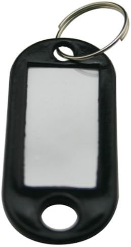 Chuzhao Wu Black Hard Plastic Key Fobs Key rings Luggage ID Tags Labels with Name Cards(Pack Of 20)