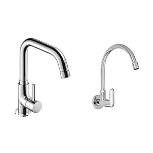 Kohler Cuff Single Handle Deck Mounted Premium Kitchen Faucet, Cold Only - 37313IN-4-CP + Kohler Kumin Wall Mounted Kitchen Faucet, Cold only - 99482IN-4-CP