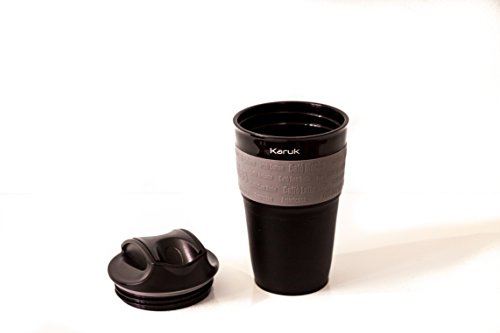 Mehrweg-Kaffeebecher „Kaffeebecher to go“ faltbarer umweltfreundlicher Kaffeebecher aus Silikon 355ml Trinkbecher mit Deckel/ leichter kleiner platzsparender Reisebecher für Reise, Büro, Sport und Outdoor BPA-frei Kaffeebecher to go, Reisebecher, Coffee to go Becher (Schwarz) - 2