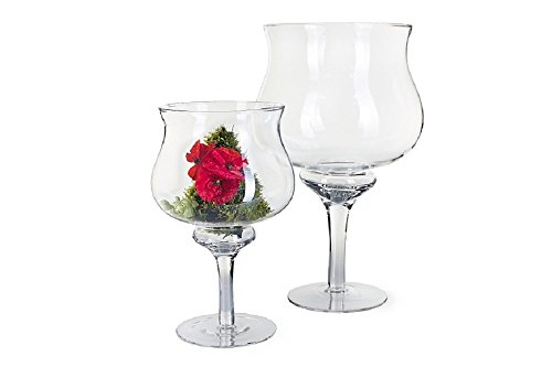 Glas Windlicht /Leuchter/Pokal "Lotus" D20cm H 40cm ( 1 STÜCK )