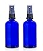 Produktbild 2 x Leer 100ml Kobaltblau Glasflaschen mit 3 x Schwarz feiner Nebel Feldspritzen