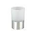 Produktbild axentia Zahnputzbecher "Neapel", Badausstattung, WC-Zubehör aus rostfreiem Edelstahl und hochwertigem Glas, Zahnbürstenhalter als modernes Badaccessoire, Becher für Küche und Haushalt, Stiftehalter für Bürobedarf und Schreibwaren, Ø ca. 6,7 cm, H ca. 10 cm, rund