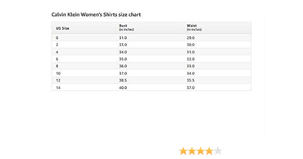 calvin klein size chart us