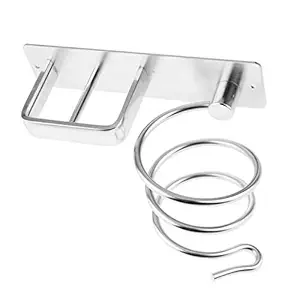 HASTHIP Professional Wall Mounted Blow Hair Dryer Holder Shelf Rack Stand Hanger Straightener Organizer with Two Holes Rack