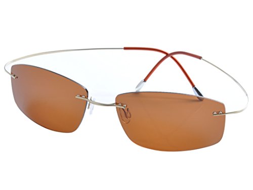 Preisvergleich Produktbild DEDING Titan Randlose polarisierte Sonnenbrillen (coffee Linsen)