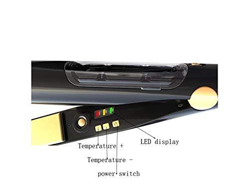 Hair Curler Rollers Hair Straightener Steam Iron Professional Cordless straighteners with Ceramic Plates Dual  Black 