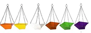 Khoji Twister Hanging Pots - A Set of 6 Multicolored