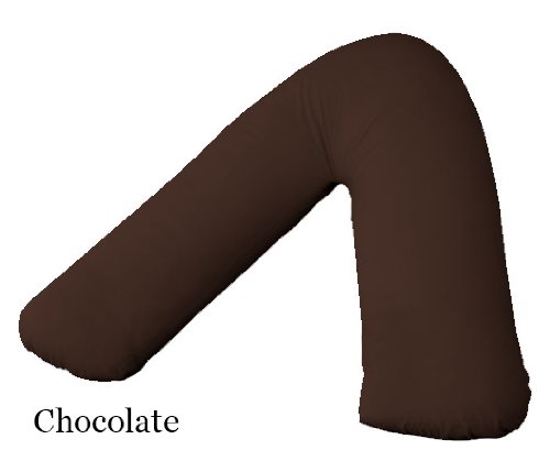 Adamlinens 68 pick V Pillowcase for V Shaped Pillows Chocolate V Pillow Case Cover Only
