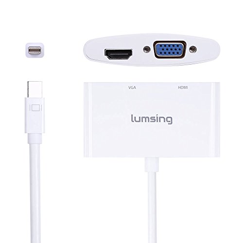 Lumsing Mini Displayport (Thunderbolt-Port kompatibel) DP-HDMI-VGA-Konverter 2-in-1-Adapter Adapter für Macbook Pro Air iMac Oberflächen Pro 3 - 6
