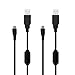 Price comparison product image ALLCACA 2Pcs PS4 Controller Charging Cable Durable Sync Cord Practical Hi-speed USB to Micro USB Charger Cable for PS4/PS4 Slim/PS4 Pro Controllers(DualShock 4), Xbox One X/One S/One Controllers, 9.8ft/3m, Black