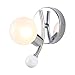 Produktbild BERGHT Moderne Design Wandleuchte Wandlampe LED Wandlicht in Chrom Glas Lampenschirm Lampenschirm Loft Schlafzimmer Wohnzimmer Flur Halle