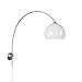 Produktbild QAZQA Art Deco/Modern/Retro WandBogenleuchte/Bogenlampe/Lampe/Leuchte Stahl/Silber/nickel matt mit Kugelschirm weiß/Innenbeleuchtung/Wohnzimmerlampe/Schlafzimmer/Küche Kunststoff /