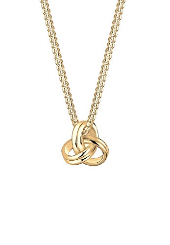 Elli PREMIUM Halskette Damen mit Knoten Symbol Trend in 585 Gelbgold