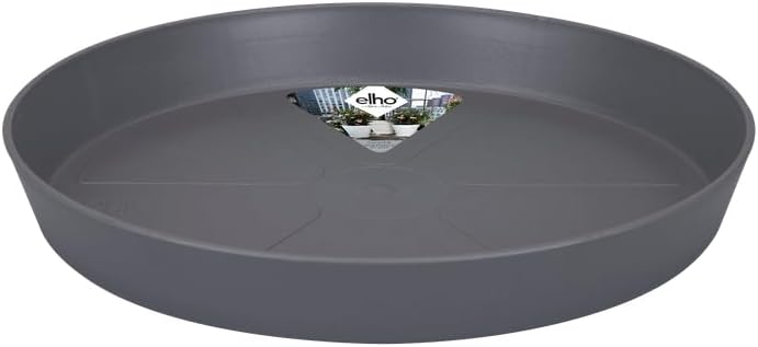Elho Loft Urban Saucer Round 24 - Plato por Exterior Accesorios - Ø 24.4 x H 3.4 cm - Negro/Anthracite