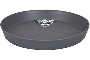 Elho Loft Urban Saucer Round 24 - Plato por Exterior Accesorios - Ø 24.4 x H 3.4 cm - Negro/Anthracite