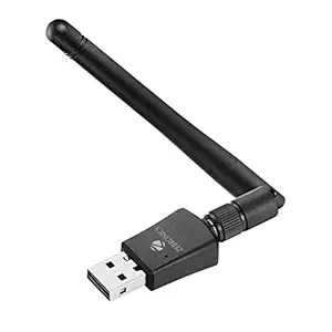 Zebronics ZEB-USB300WFD, 300Mbps WiFi USB Adapter with Advanced Security WPA/WPA2 encryption Standards, External Antenna & Access Point Mode for Hotspot (Black)