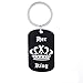 Produktbild ODN Auto Schlüsselanhänger Halskette Brief  His Queen Her King  Beschriftung Keyring Krone Brief Schlüsselbund Anhänger Schlüsselring Geschenk für Liebhaber Paar,King Schlüsselanhänger