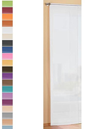 Preisgünstiger Flächenvorhang Schiebegardine, transparent, unifarben, mit Zubehör, 245×60, Weiß, 85589 - 2