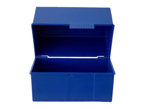 Han Bueroger 87835 - Tarjetero con tapa A8 (para 100 tarjetas), color azul