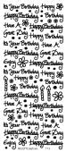 1 x BLACK HAPPY BIRTHDAY MIX Peel off Stickers for Cardmaking 775