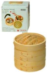 Town Equipment 34206/CS Bamboo Steamer Set, 6", Includes: 2 Steamers &amp; 1 Cover