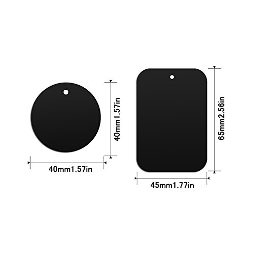 [8 Pezzi] iVoler Placche Metalliche,(4 rettangolari e 4 tonde), 8 piastrine con un adesivo 3M per Supporto Magnetico Auto Universale / Supporto Auto Smartphone Porta Telefono / Supporto Magnetico Auto Air Vent / Magnetico CD Slot Car Mount ect