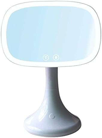 LED Lighted Makeup Mirror Makeup Tools Natural Daylight Stand Makeup Mirror Light Make Up Mirror With HD Mirror Intelligent Light Mirror Natural Daylight Dresser Table Lamp Mirror With Magnifier USB,White