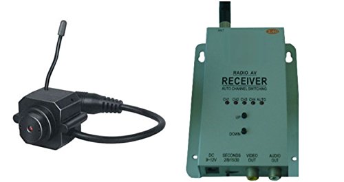 Kescom® 203L Mini Color cámara de vigilancia de Seguridad, Canal 1 A 4 (no Ajustable) Incluye 4 Canal Receptor de 2,4 GHz