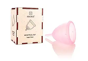 XSOURCE Reusable Comfortable and Leak-Proof Silicone Menstrual Cup for Women Odour and Rash Free, No Leakage, Protection for Up to 8-10 Hours, Menstrual Cup For Women and Girls SH24 (LARGE-35ml)