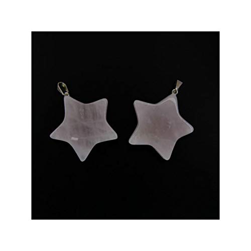 Colgante Estrella en Cuarzo Rosa Minerales y Cristales Para Curación, Belleza Energética, Meditacion, Medicina Alternativa, Amuletos Espirituales