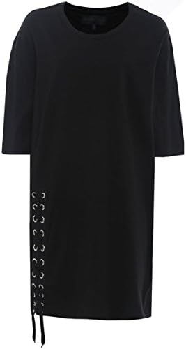 Kendall and Kylie Women's Lace Up T-Shirt Dress Black S