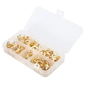 Wire Connector, Ring Terminal Set Good Electrical Conductivity Cable Crimp Corrosion Resistant 150Pcs 6 Sizes for DIY