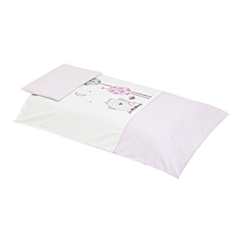 Cambrass Set Quilt Cover with Pillow Case (100 x 140 cm, Gufo Pink)