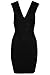 Produktbild Oops Outlet Damen Tief V Plunge Wickel Eng Anliegend Bandage Block, Gerippt Minikleid - Schwarz, M/L (UK 12/14)