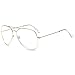 Produktbild Klassische Metallgestell Aviator Brille - Männer Frauen Retro Gläser Vintage Nerdbrille Brillenfassung Brillen - Mxssi