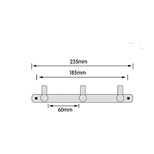 Handtuchhaken Bademantelhaken Kleiderhaken Wandhaken mit 3 Haken der Wand befestigt, Chrom - 5