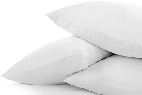 Dada Bedding Luxe Soft Solid White 100% Cotton Pillow Cases Covers Shams Set 20" x 30" - 2 Pieces