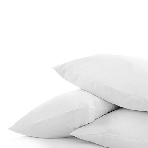 Dada Bedding Luxe Soft Solid White 100% Cotton Pillow Cases Covers Shams Set 20" x 30" - 2 Pieces