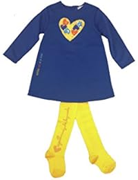 AGATHA RUIZ DE LA PRADA - Vestido corazones, bebe niña, Color: Azul, Talla: 36 meses