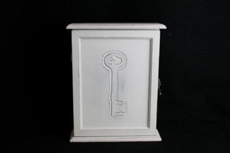 Home Furnishings Handcrafted White Wooden Painted Wall Key Cabinet 27cm WF1208