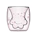 Produktbild Pulver Klaue Katzenpfotenbecher, Katzenklauen-Kaffeetasse, 2019 Limitierte Auflage-Katzenfußschale Sakura 6oz rosa doppelwandiger Glasbecher