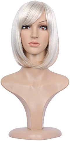 Lady Quality Wig Short Page Bob Fringe Bangs Silvery Grey and Brown