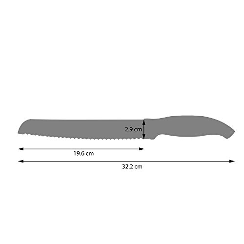 ProCook Colourpro Brotmesser, 20 cm, dunkelblau - 3