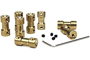 DTMENG 2 Stück Wellenkupplung Mini D9 L20 Shaft Coupler Messing starr 3D Druck CNC Modellbau, Miniatur Kleine starre Messing kupplung 2/3/4/5/6 mm shaft coupler rigid (3.17 * 4mm)