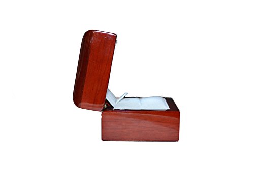 Luxury LED Wooden Jewelery Ring Box – Real Wood Cherry Rosewood by Diamondism - 5