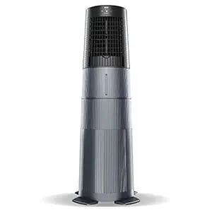 Symphony Duet i-S Personal Tower Cooling Fan For Home and Office with Honeycomb Pad, Powerful Blower, Auto Rotation and Low Power Consumption (6L, Grey)