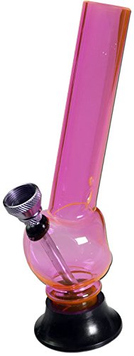 Formschöne bong-discount Acryl-Bong mini, mit Kugel und schräg aufgesetztem Rauchrohr Höhe 150mm, Handtaschen-bong, verschiedene Farben - 2