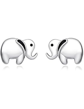 yfn 925Sterling Silber lucky Cute Elefant Anhänger Halskette für Frauen Mädchen Kinder, 18Rolo Kette